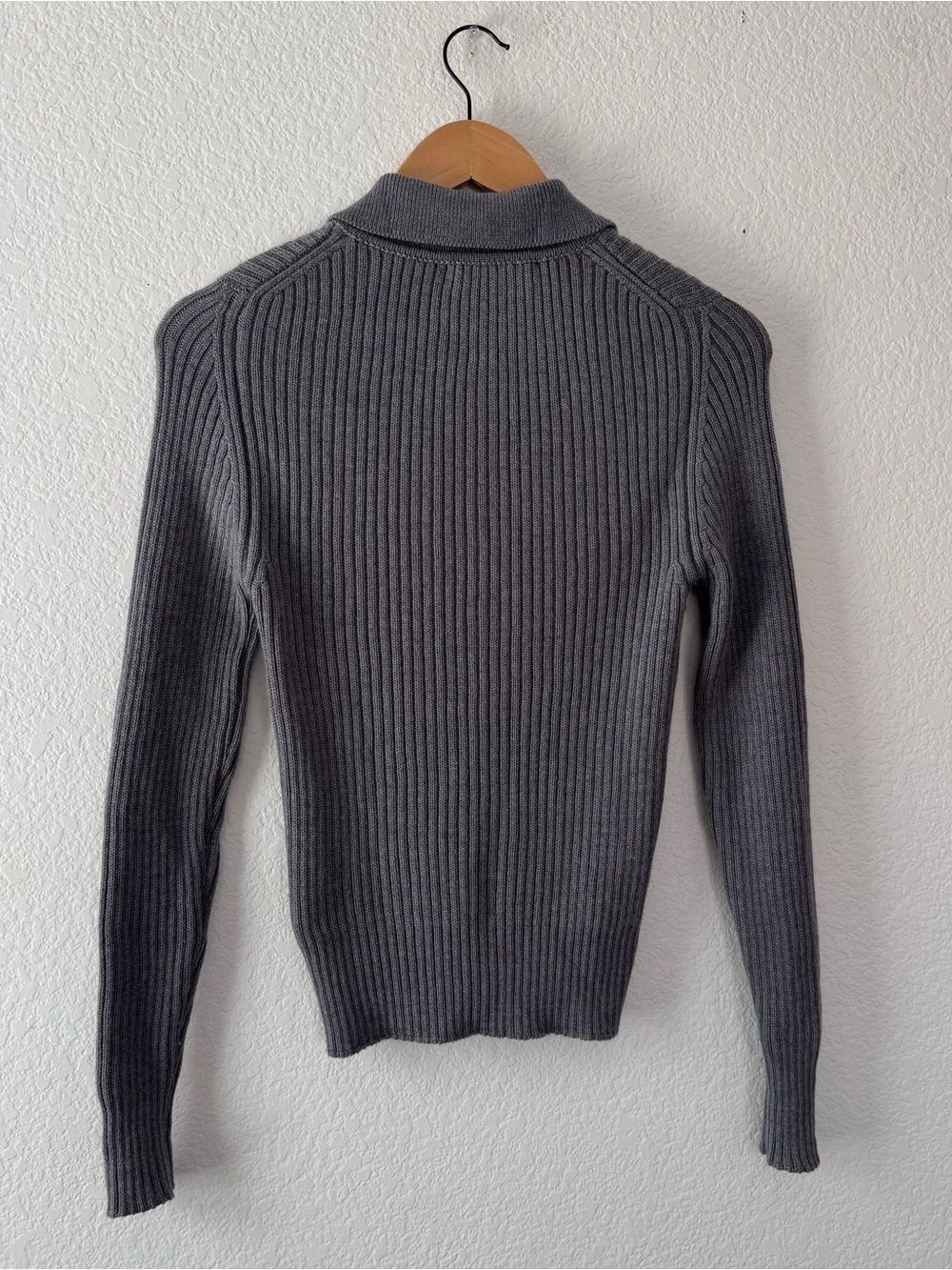 &daughter Ribbed Button-Up Collared Cardigan Sweater - Gray - Picture 3 of 5
